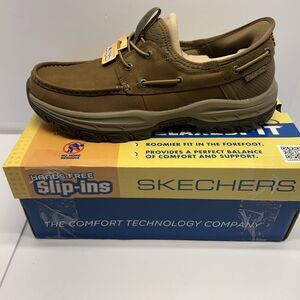 Skechers Slip-ins Loafer Boat Shoe Desert Color Rubber Sole Men SZ 10.5 New